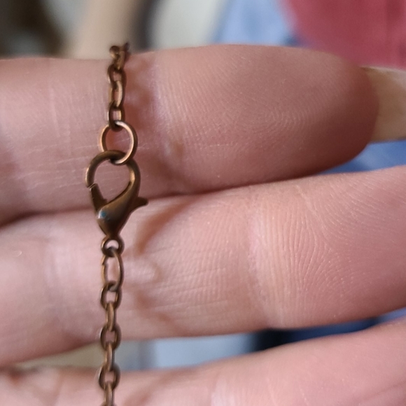 Wire Wrapped Pendant Eclectic Lepidolite Copper Necklace Semi Precious Stone - Picture 5 of 5